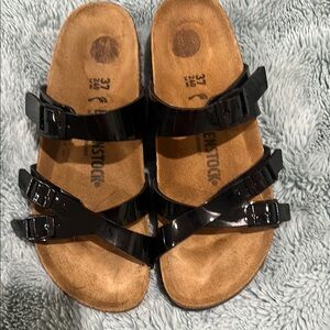 Birkenstock Black Sandals with Adjustable Straps. Worn 2 times